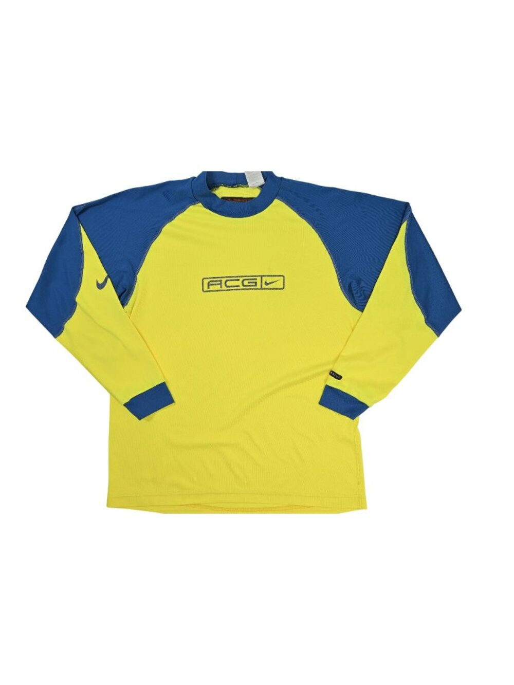 Nike ACG Vintage Long Sleeve Base Layer Shirt in Yellow Blue